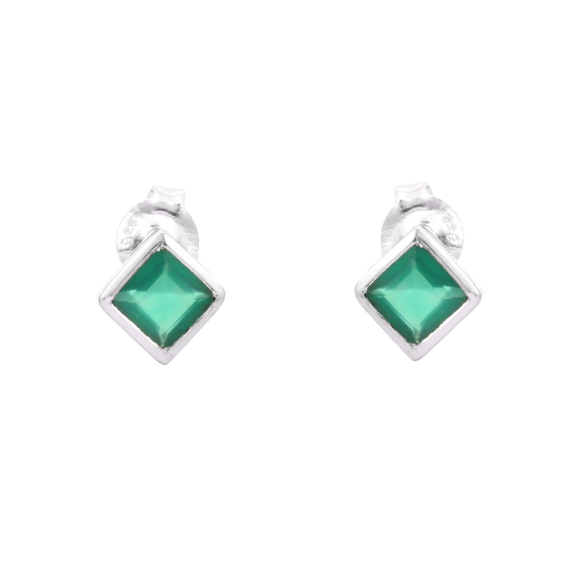 Retro Emerald Cubic Zirconia Stud Earrings Men Daily Wear - Temu