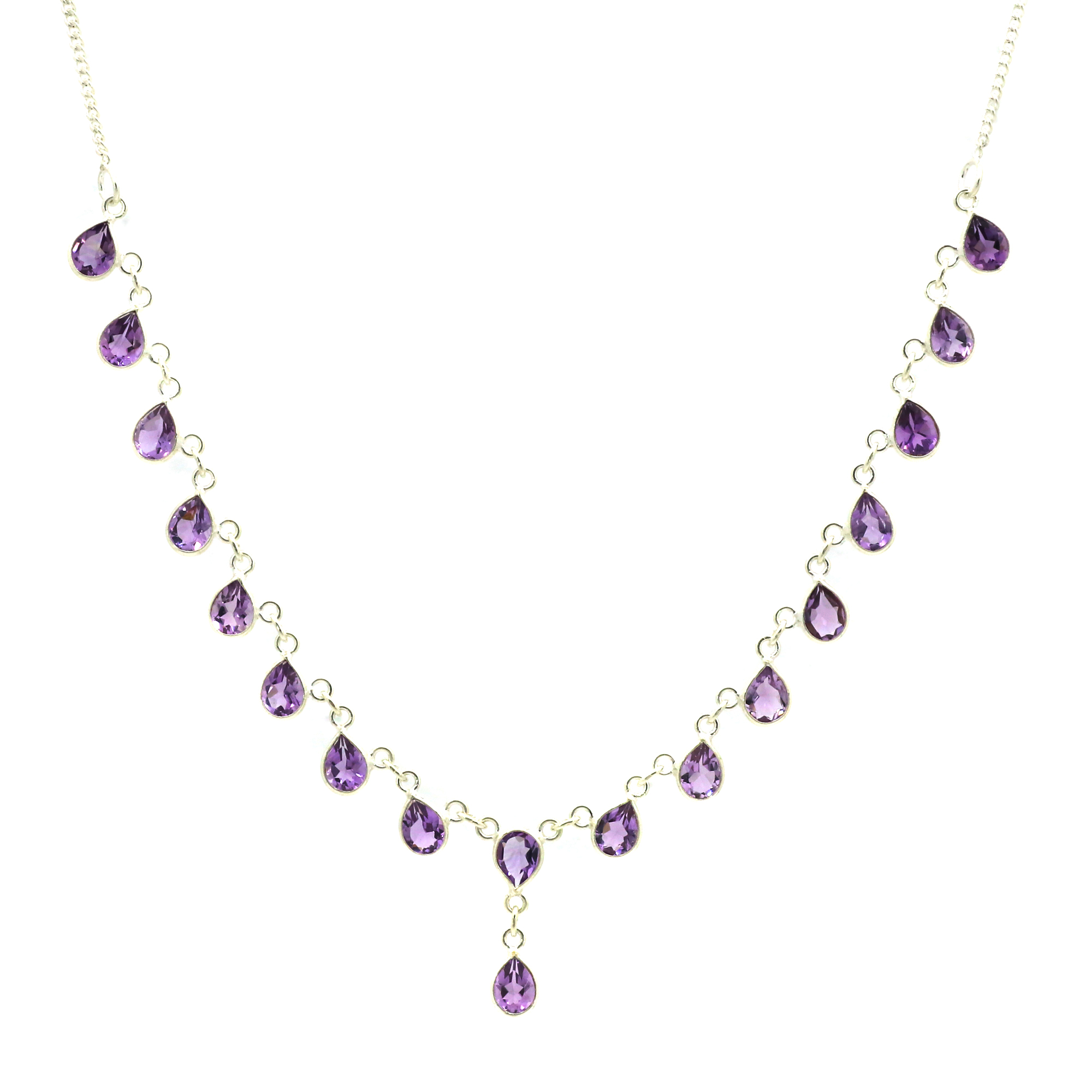Silver Purple Heart Pendant with Link Chain – GIVA Jewellery
